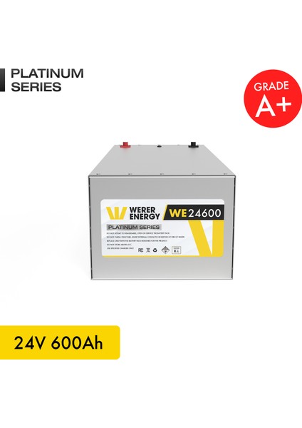 24V 600Ah LiFePO4 Platinum Series Bluetooth'lu Lityum Demir Fosfat Akü