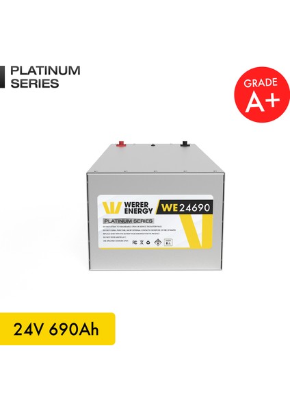24V 690Ah LiFePO4 Platinum Series Bluetooth'lu Lityum Demir Fosfat Akü