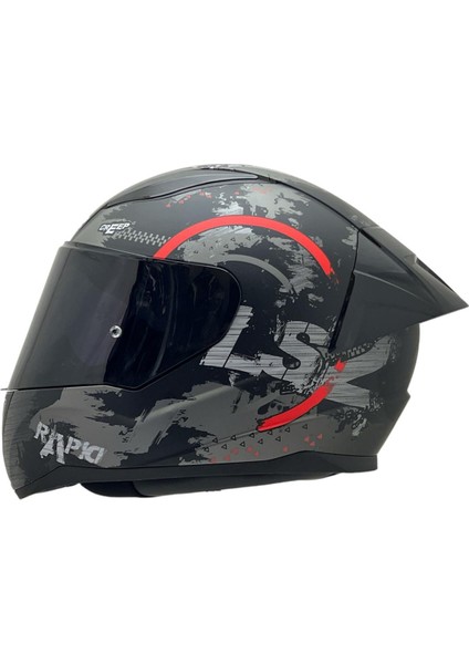 Rapıd 2 Cırcle Mat Siyah-Kırmızı Kask Siyah Cam+Spoiler fiyatları