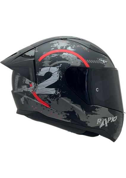 Rapıd 2 Cırcle Mat Siyah-Kırmızı Kask Siyah Cam+Spoiler modelleri