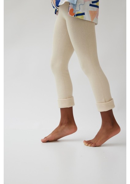 Pamuklu Çocuk Tayt Pantolon BEJ