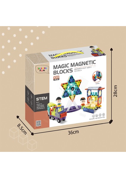 Learning Fun Magic Magnetic Blocks 100 Parça Manyetik Oyuncak Bloklar Seti