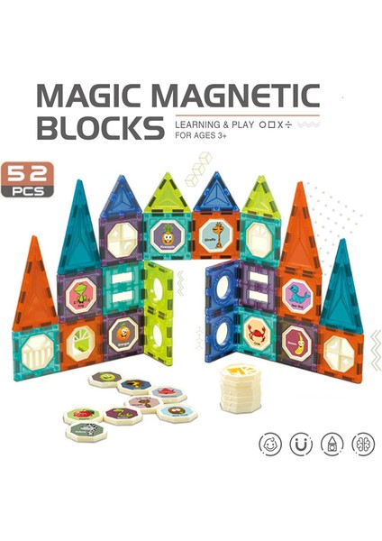 Learning Fun Magic Magnetic Blocks 52 Parça Manyetik Oyuncak Bloklar Seti