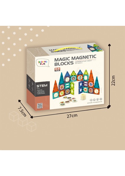 Learning Fun Magic Magnetic Blocks 52 Parça Manyetik Oyuncak Bloklar Seti