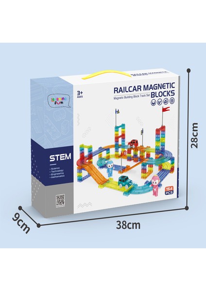 Learning Fun Railcar Manyetik Stem Oyuncak Bloklar Seti 154 Parça Arabalı Railcar Magnetic Blocks