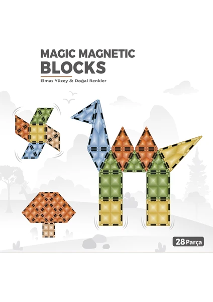 Learning Fun Manyetik Stem Oyuncak 28 Parça - Diamond Magic Magnetic Blocks