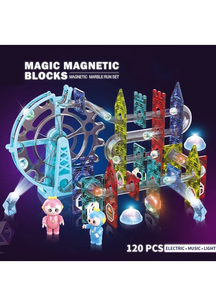 Learning Fun Manyetik Stem Oyuncak Bloklar Seti 120 Parça Elektrikli Müzikli Işıklı Magic Magnetic Blocks