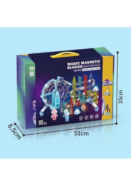 Learning Fun Manyetik Stem Oyuncak Bloklar Seti 120 Parça Elektrikli Müzikli Işıklı Magic Magnetic Blocks