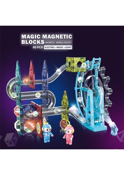 Learning Fun Manyetik Stem Oyuncak Bloklar Seti 80 Parça Elektrikli Müzikli Işıklı Magic Magnetic Blocks