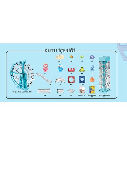 Learning Fun Manyetik Stem Oyuncak Bloklar Seti 129 Parça Elektrikli Müzikli Işıklı Magic Magnetic Blocks