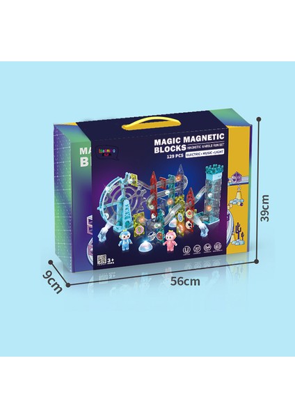 Learning Fun Manyetik Stem Oyuncak Bloklar Seti 129 Parça Elektrikli Müzikli Işıklı Magic Magnetic Blocks