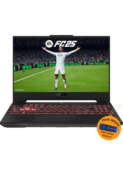 Tuf Gamıng A15 R7-7435HS 16GB Ram 2tb SSD 6gb RTX4050 15.6 144Hz WIN11P FA507NUR-LP034 ZI714 + Zitek 16 GB Flash Bellek