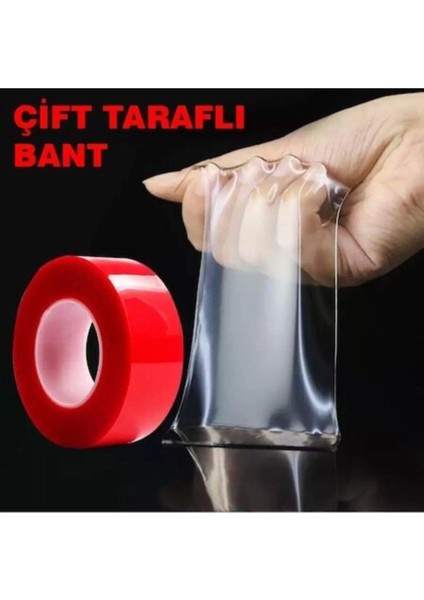 Çift Taraflı Bant Şeffaf Silikon Bant Güçlü Yapıştırıcı Montaj Bandı 15MM x 5 Metre