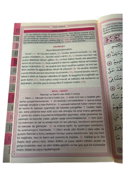 Orta Boy Yasin-I Şerif Seçme Dualı Fihristli (KOD:029) (10 Adet) indirimleri