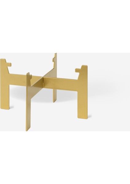 Gold Metal Dekoratif Mini Sehpa - Yüksek Sunum Standı - Ince Desen Blume fiyatları