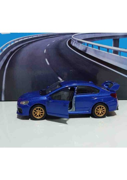 1:32 Subaru Wrx Sti Mavi Çek/bırak Metal Araba modelleri