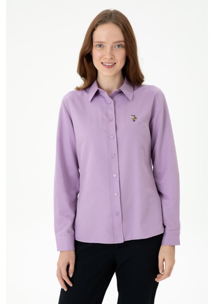 Kadın Lila Gömlek Basic 50271935-VR034