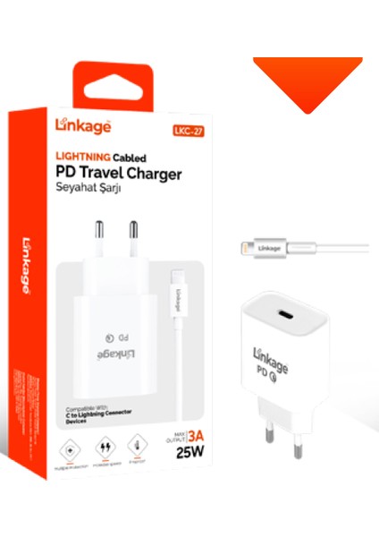 Pd Quick Charge 3A, 25W 1xusb-C Lightning Kablo Şarj Başlık Lkc-27