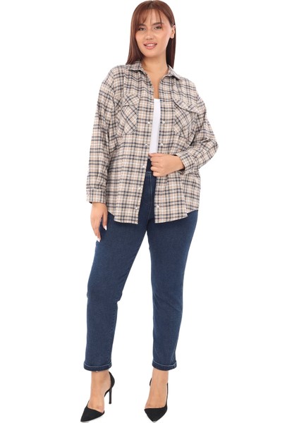 Taşlı Ekose Cepli Büyük Beden Gömlek fiyatları