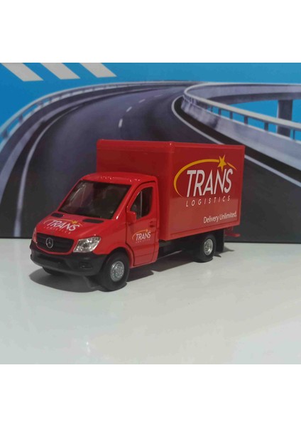 1:32 Kırmızı Mercedes-Benz Sprinter Cargo Box Kamyon Çek/bırak Metal fırsatları