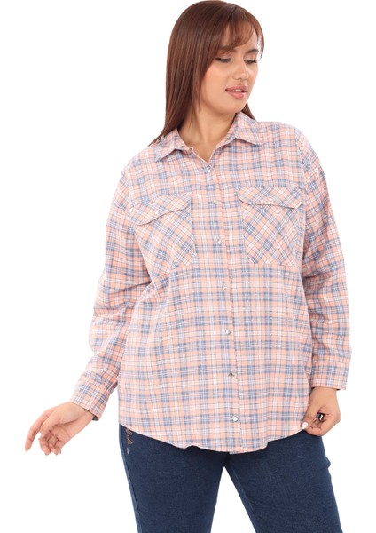 Taşlı Ekose Cepli Büyük Beden Gömlek fırsatları