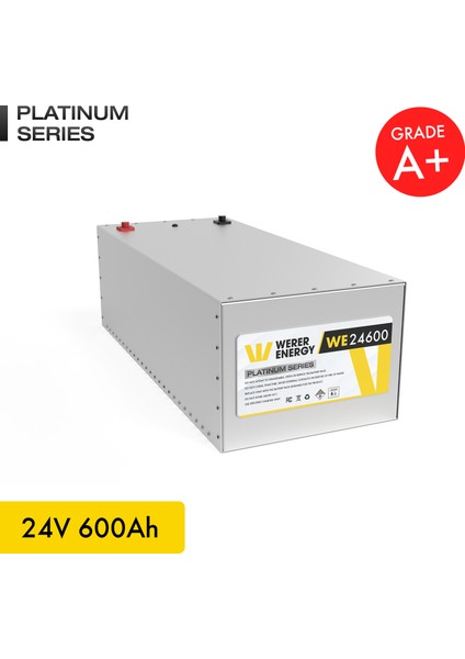 24V 600Ah LiFePO4 Platinum Series Bluetooth'lu Lityum Demir Fosfat Akü