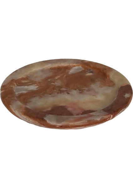 "el Yapımı Doğal Oniks Taşı Düz Tabak - 15 cm Şık Dekoratif Parça" fiyatları