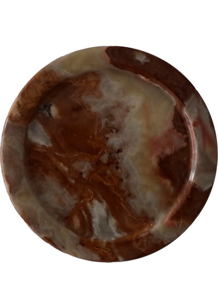 "el Yapımı Doğal Oniks Taşı Düz Tabak - 15 cm Şık Dekoratif Parça" modelleri