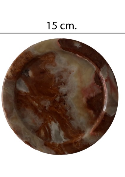 "el Yapımı Doğal Oniks Taşı Düz Tabak - 15 cm Şık Dekoratif Parça" fırsatları