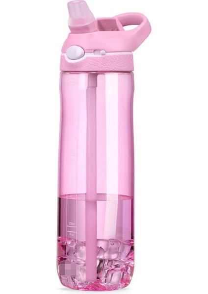 Tcherchı Kamp Yürüyüş Açık Plastik Şeffaf Bpa Içermeyen 750 ml Spor Su Şişesi Pipetli (Yurt Dışından)