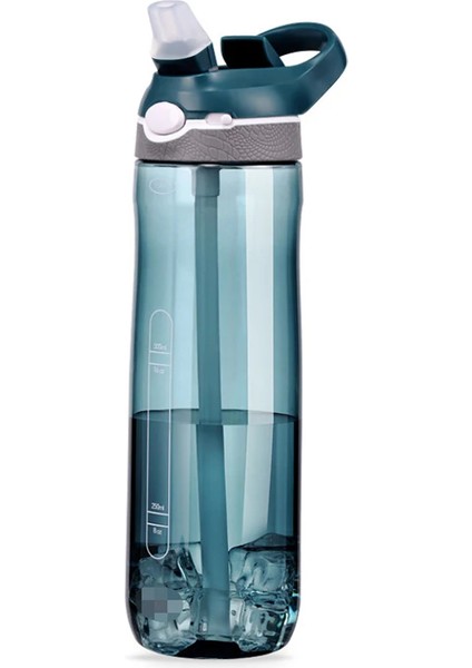 Tcherchı Kamp Yürüyüş Açık Plastik Şeffaf Bpa Içermeyen 750 ml Spor Su Şişesi Pipetli (Yurt Dışından)