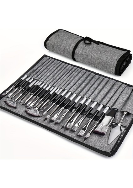 24 Parça Akrilik Boya Fırça Seti Akrilik Boya Fırça Seti Yağlıboya Resim (Yurt Dışından)