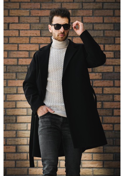 Layun Erkek Kemerli Oversize Rahat Kesim Kaşe Kaban Palto fiyatları