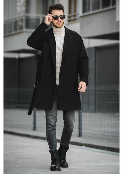 Layun Erkek Kemerli Oversize Rahat Kesim Kaşe Kaban Palto modelleri