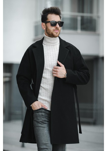 Layun Erkek Kemerli Oversize Rahat Kesim Kaşe Kaban Palto fırsatları