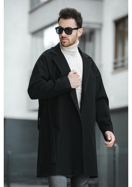 Layun Erkek Kemerli Oversize Rahat Kesim Kaşe Kaban Palto indirimleri