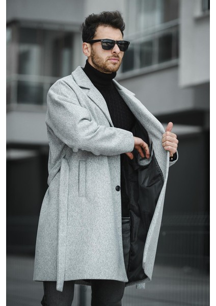 Layun Erkek Kemerli Oversize Rahat Kesim Kaşe Kaban Palto fiyatları