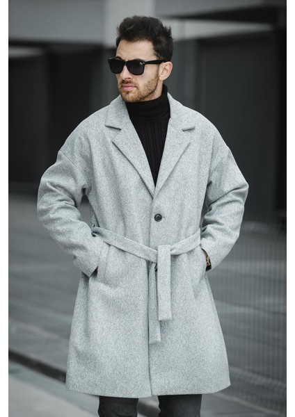 Layun Erkek Kemerli Oversize Rahat Kesim Kaşe Kaban Palto modelleri