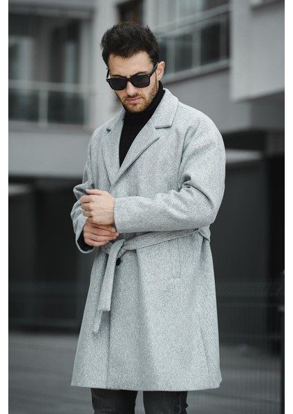 Layun Erkek Kemerli Oversize Rahat Kesim Kaşe Kaban Palto fırsatları