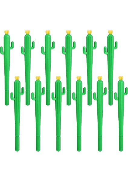 12 Parça 0.5mm Kaktüs Şekilli Rollerball Jel Kalemler Sevimli Basınç Düşürücü Yumuşak Tutkal Kalem (Yurt Dışından)