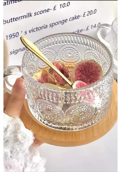Isıya Dayanıklı Vintage Güneş Iskandinav Tarz Bardak Vintage Kahve ve Sunum Bardağı Kase - 1 Adet