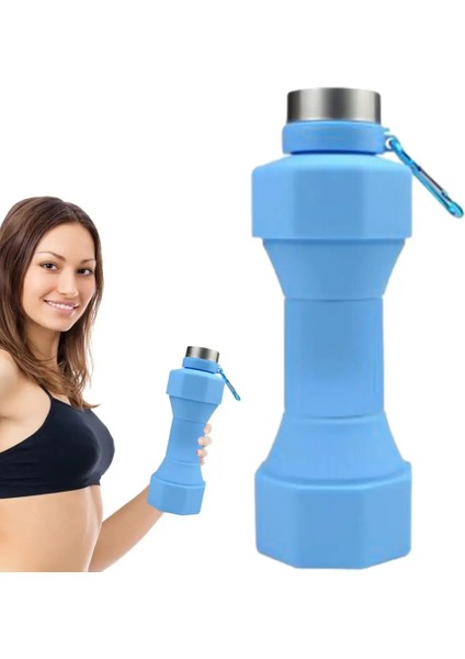 Spor Salonu Su Şişeleri 650 ml Katlanabilir Dambıl Şekilli Su Şişesi Seyahat Aksesuarları Su Bardakları (Yurt Dışından)
