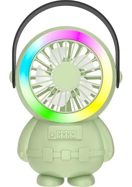 Renkli LED Özelliğine Sahip Taşınabilir ve Şarj Edilebilir El Fanı (Yurt Dışından)