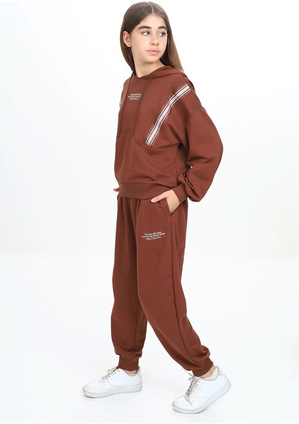 Kız Çocuk Iki Ip Kumaş Tiktak Şerit Kapüşonlu Eşofman Takımı fiyatları