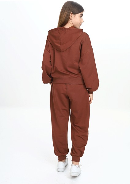 Kız Çocuk Iki Ip Kumaş Tiktak Şerit Kapüşonlu Eşofman Takımı fırsatları