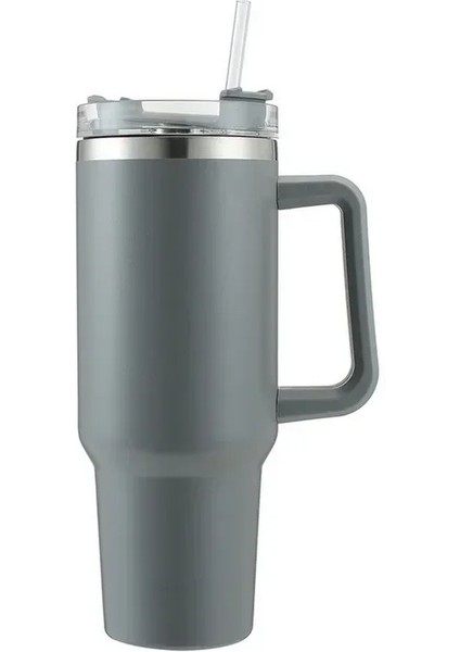 Tcherchı 40 Oz Saman Yalıtım Kulplu Bardak Taşınabilir Araba Paslanmaz Çelik Kahve Su Şişesi Büyük Kapasiteli Seyahat Bpa Ücretsiz Termal Kupa (Yurt Dışından)