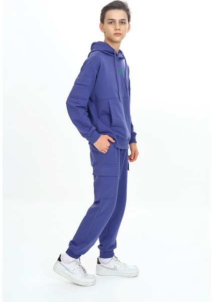 Erkek Çocuk Iki Iplik Kumaş Kapüşonlu Yaka Baskılı Eşofman Takımı modelleri