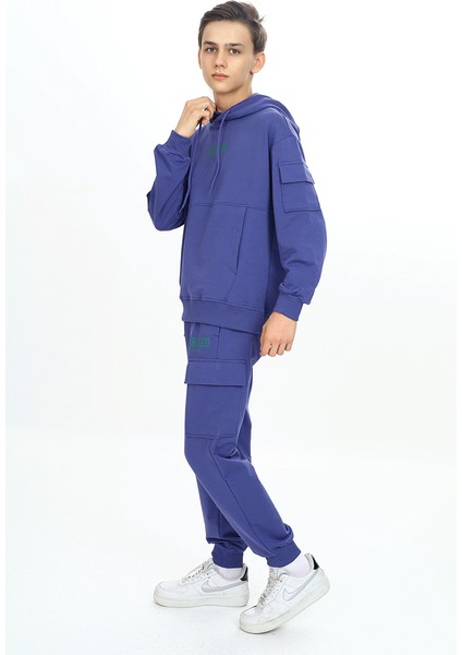 Erkek Çocuk Iki Iplik Kumaş Kapüşonlu Yaka Baskılı Eşofman Takımı fırsatları
