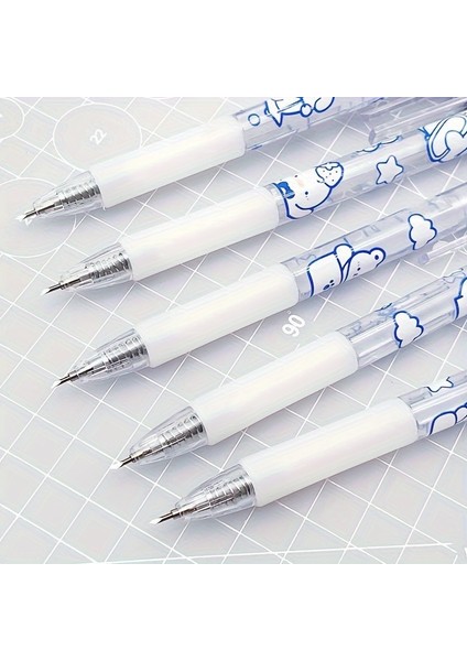 6 Parça Sevimli Karikatür Krem Ayı Jel Mürekkep Rollerball Kalemler 0.5mm Güzel Nokta Pürüzsüz Yazma Kalemler Okul Ofis Malzemeleri Için (Yurt Dışından)
