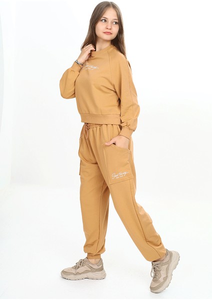 Kız Çocuk Bisiklet Yaka Baskılı Eşofman Takımı fiyatları